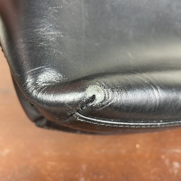 Vintage Gucci Structured Foldover Flap Shoulder Bag Black Leather Evening - Picture 8 of 16